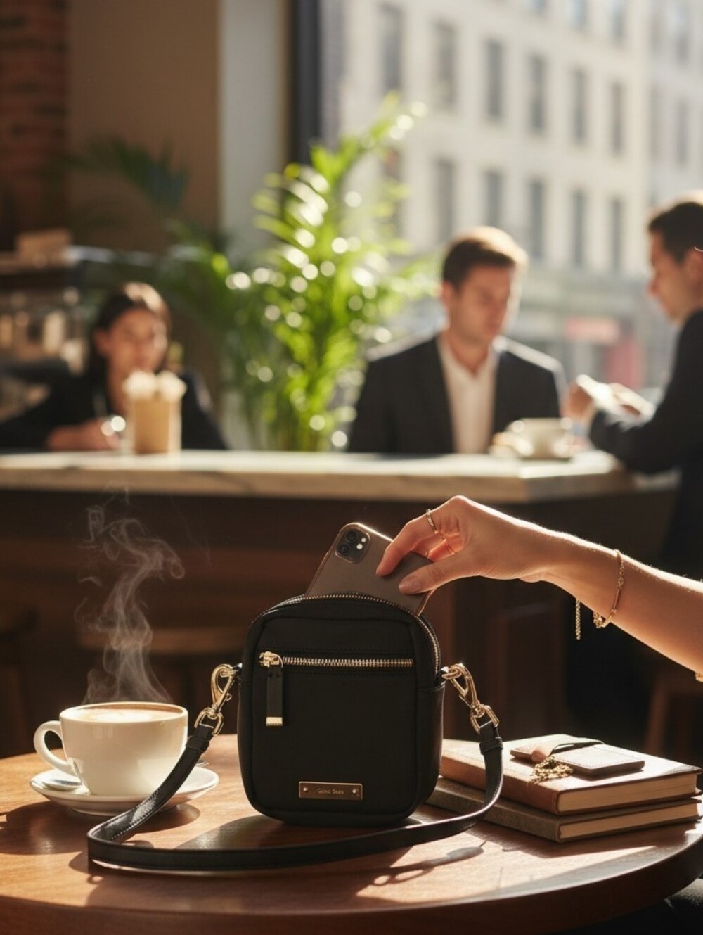 Calvin Klein Black Crossbody Mini Phone Bag - Picture 2 of 6